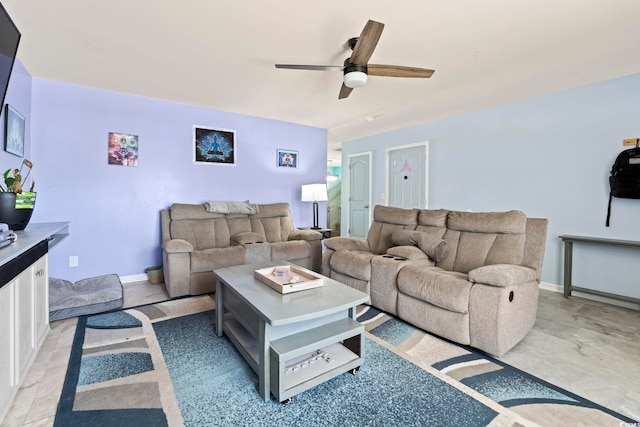 109 Winding Path Dr, Loris, SC 29569 - living room with a ceiling fan and baseboards