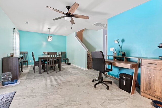 109 Winding Path Dr, Loris, SC 29569 - office featuring a ceiling fan and baseboards