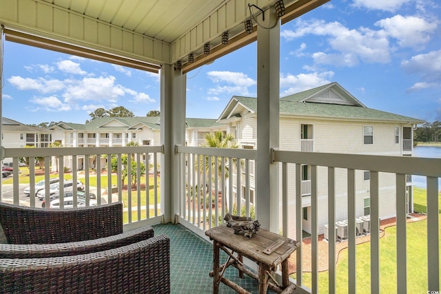 balcony with a residential view