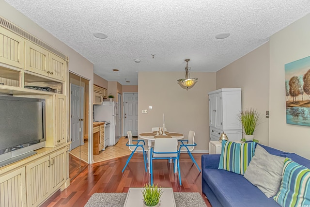 1100 Possum Trot Rd Unit H136, North Myrtle Beach, SC 29582 - living room featuring light wood finished floors and a textured ceiling