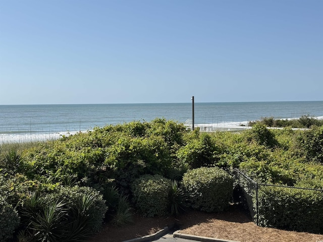 property view of water with fence