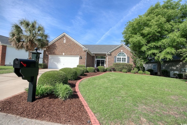 78 Saltwind Loop, Murrells Inlet, SC 29576 - single story home with brick siding, an attached garage, driveway, and a front yard