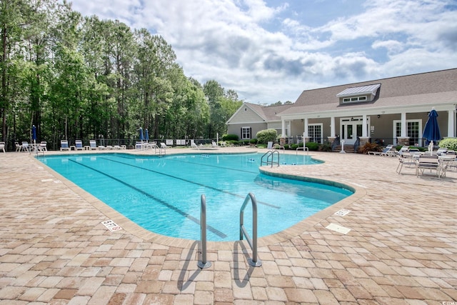 78 Saltwind Loop, Murrells Inlet, SC 29576 - pool with fence, french doors, and a patio area