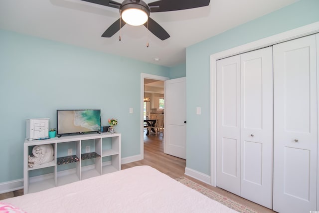 294 Field Loop Rd, Georgetown, SC 29440 - bedroom featuring wood finished floors, a closet, and baseboards