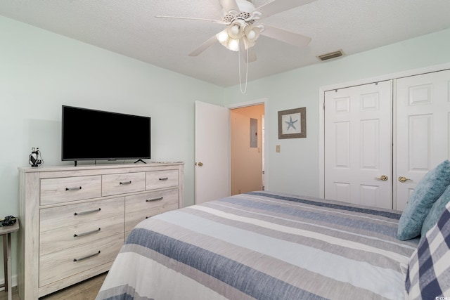 6734 Blue Heron Blvd Unit 104, Myrtle Beach, SC 29588 - bedroom with ceiling fan, a closet, and visible vents