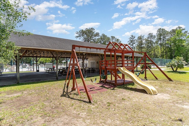 6734 Blue Heron Blvd Unit 104, Myrtle Beach, SC 29588 - community jungle gym featuring a yard and fence