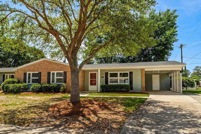 617 Hibiscus Ave Unit 617, Myrtle Beach, SC 29577 - ranch-style house featuring concrete driveway, brick siding, and a carport