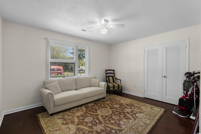 617 Hibiscus Ave Unit 617, Myrtle Beach, SC 29577 - sitting room featuring baseboards, ceiling fan, visible vents, and wood finished floors