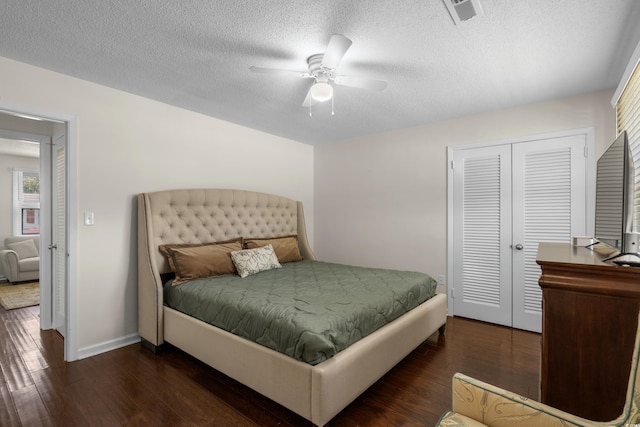 617 Hibiscus Ave Unit 617, Myrtle Beach, SC 29577 - bedroom featuring a ceiling fan, visible vents, wood finished floors, and a closet