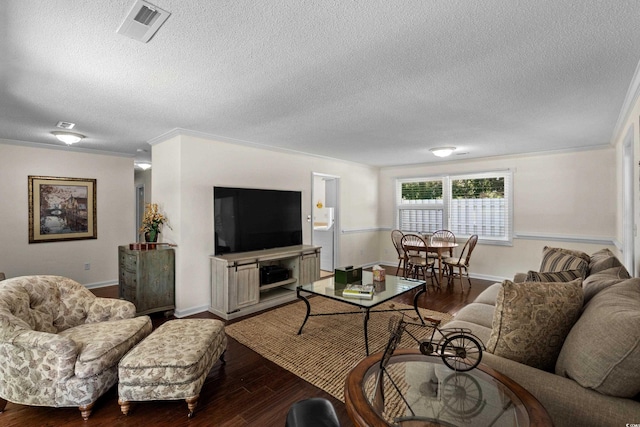 617 Hibiscus Ave Unit 617, Myrtle Beach, SC 29577 - living room with visible vents, baseboards, a textured ceiling, and wood finished floors