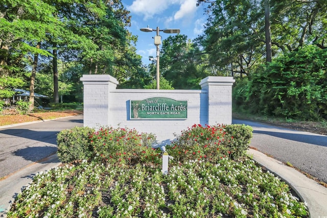 view of community sign
