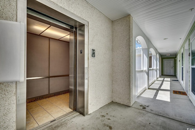 hall with elevator