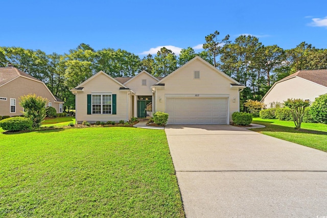 1617 Tradition Club Dr, Pawleys Island, SC 29585 - view of front facade featuring an attached garage, a front lawn, and driveway