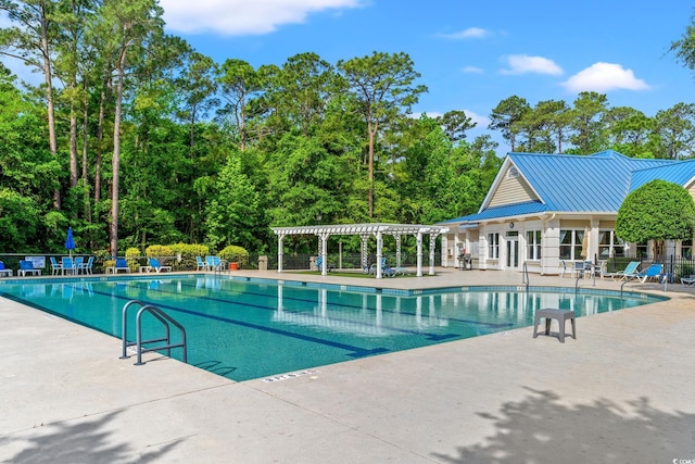 1617 Tradition Club Dr, Pawleys Island, SC 29585 - pool featuring a pergola, fence, and a patio