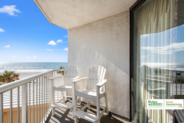 9550 Shore Dr Unit 226, Myrtle Beach, SC 29572 - balcony with view of water and beach