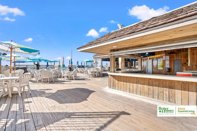9550 Shore Dr Unit 226, Myrtle Beach, SC 29572 - wooden deck with outdoor dining area