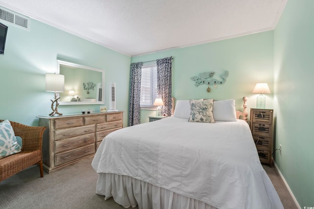 carpeted bedroom with visible vents