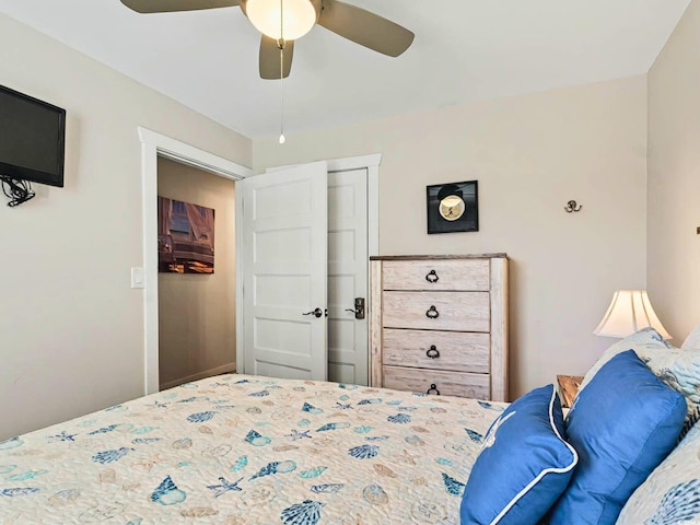 bedroom with ceiling fan