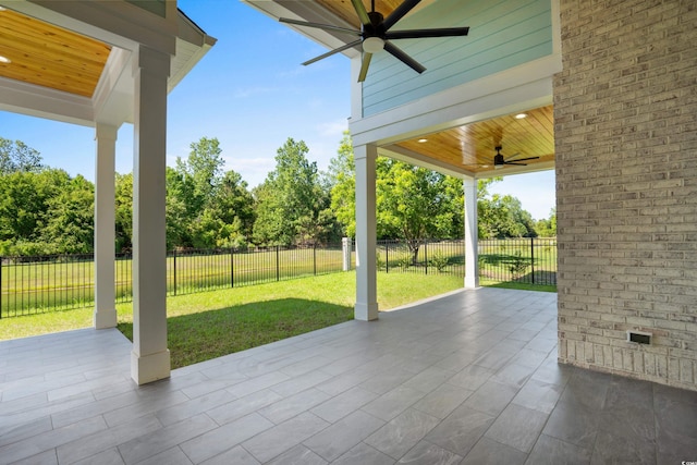 985 Shipmaster Ave, Myrtle Beach, SC 29579 - view of patio / terrace with ceiling fan and a fenced backyard
