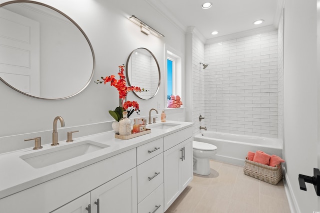 985 Shipmaster Ave, Myrtle Beach, SC 29579 - bathroom featuring recessed lighting, toilet, a sink, and tile patterned floors