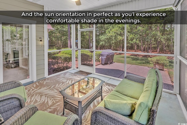 156 Summerlight Dr, Murrells Inlet, SC 29576 - sunroom with plenty of natural light and ceiling fan