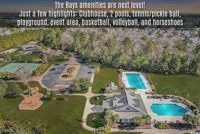 156 Summerlight Dr, Murrells Inlet, SC 29576 - aerial view of property and surrounding area with a pool area