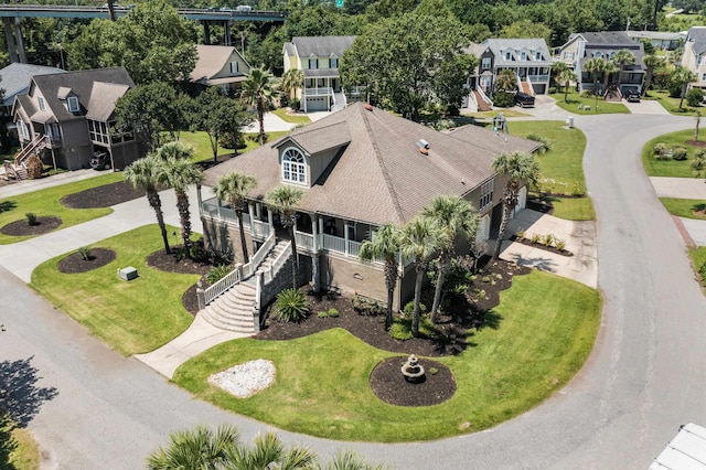 bird's eye view with a residential view