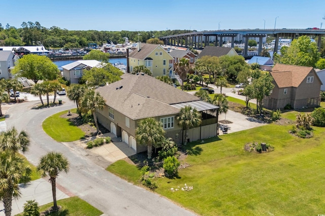 aerial view with a residential view