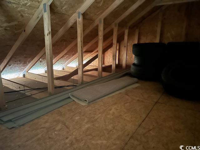 view of unfinished attic
