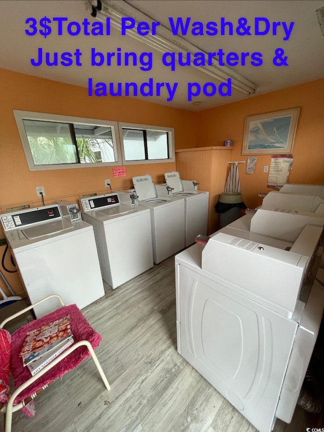 625 N Waccamaw Dr Unit 101, Murrells Inlet, SC 29576 - shared laundry room featuring light wood-style floors and washer and dryer