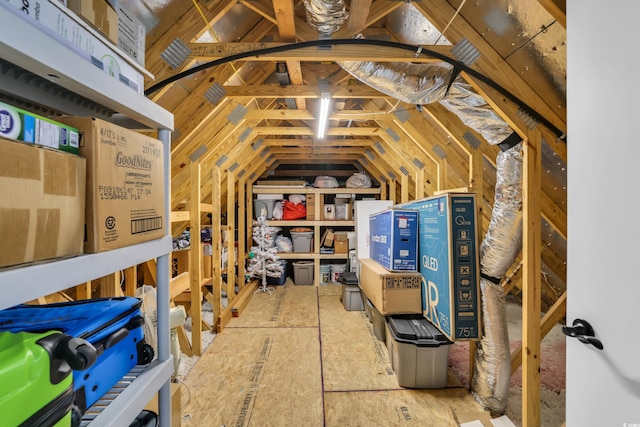 view of unfinished attic