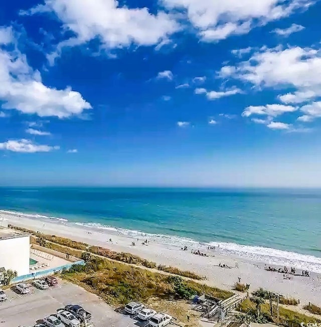 view of water feature featuring a view of the beach