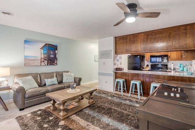 204 Maison Dr Unit N304, Myrtle Beach, SC 29572 - living area featuring ceiling fan and light colored carpet