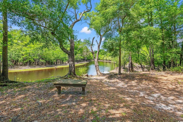surrounding community with a water view