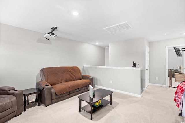 1015 Saltgrass Way, Myrtle Beach, SC 29588 - living room with baseboards, recessed lighting, light carpet, and visible vents