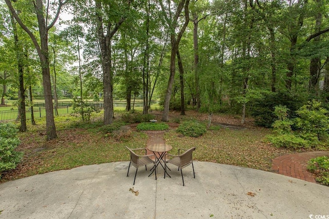 view of patio / terrace with fence and outdoor dining space