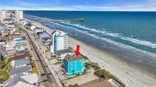 2808 N Ocean Blvd, North Myrtle Beach, SC 29582 - birds eye view of property with a water view and a view of the beach