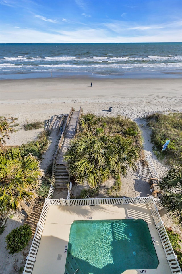 2808 N Ocean Blvd, North Myrtle Beach, SC 29582 - pool with a view of the beach and a water view