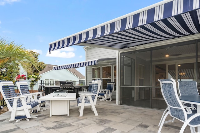view of patio / terrace featuring a grill