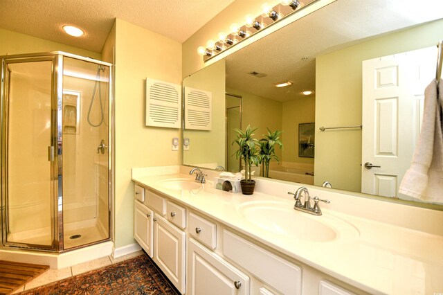 1401 Lighthouse Dr Unit 4226, North Myrtle Beach, SC 29582 - full bathroom featuring a sink, a shower stall, recessed lighting, and double vanity