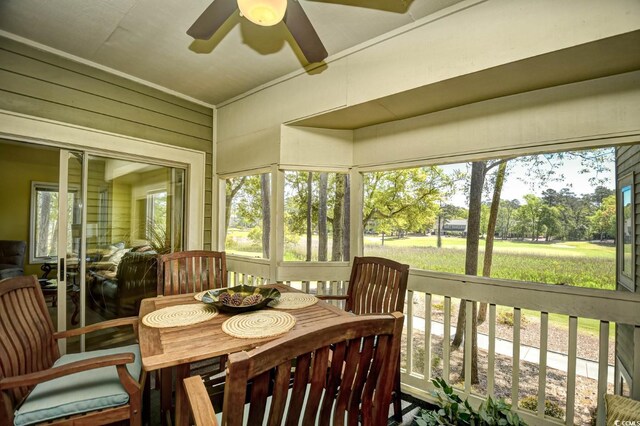 1401 Lighthouse Dr Unit 4226, North Myrtle Beach, SC 29582 - sunroom / solarium featuring a ceiling fan and outdoor dining area