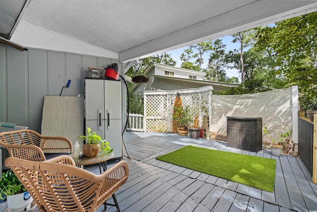 wooden deck with fence