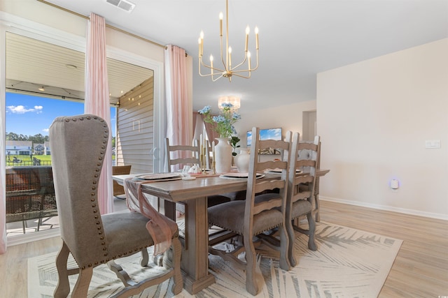 315 Cattle Drive Cir, Myrtle Beach, SC 29588 - dining area featuring light wood-style flooring, a chandelier, and baseboards