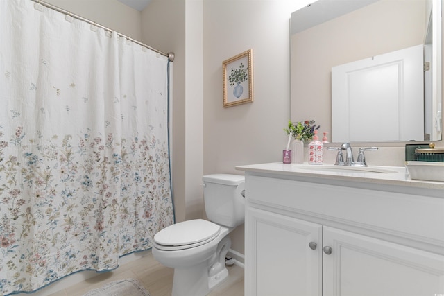 315 Cattle Drive Cir, Myrtle Beach, SC 29588 - full bathroom featuring toilet, vanity, curtained shower, and wood finished floors