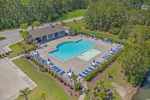 847 Flowering Branch Ave, Little River, SC 29566 - bird's eye view of a pool