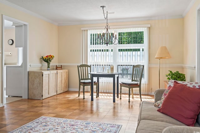 558 Juniper Dr -, Unit Myrtle Beach, SC 29577 - interior space with an inviting chandelier and crown molding
