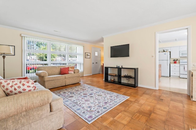 558 Juniper Dr -, Unit Myrtle Beach, SC 29577 - living area with crown molding and baseboards