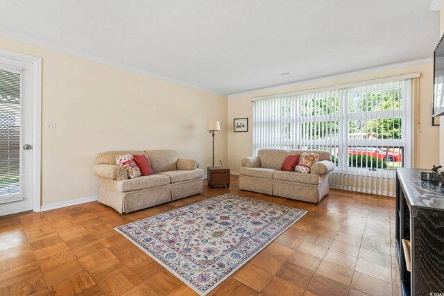 558 Juniper Dr -, Unit Myrtle Beach, SC 29577 - living room featuring ornamental molding