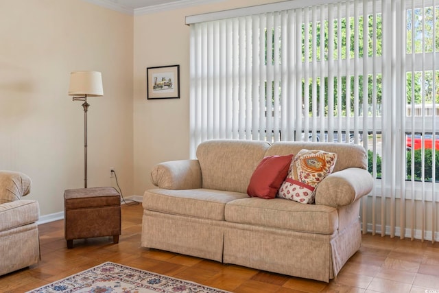 558 Juniper Dr -, Unit Myrtle Beach, SC 29577 - living room featuring ornamental molding and baseboards