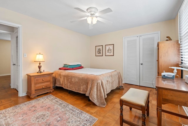 558 Juniper Dr -, Unit Myrtle Beach, SC 29577 - bedroom featuring ceiling fan, a closet, and baseboards